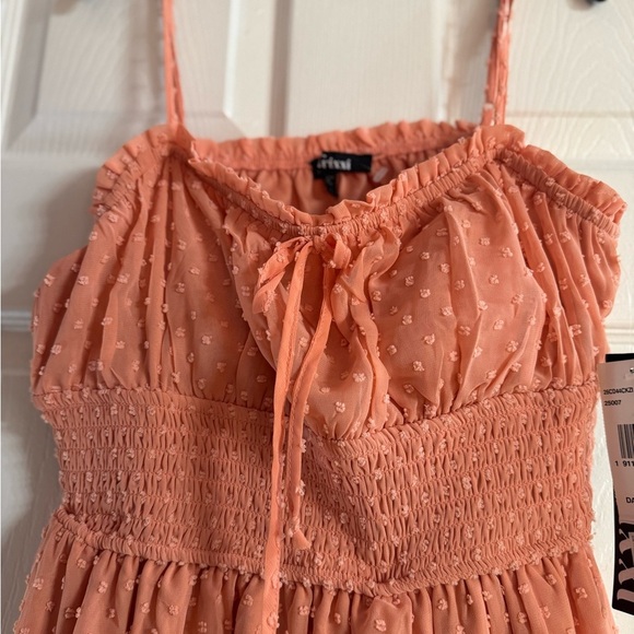 Trixxi Orange and Pink Tiered Sundress Spaghetti Strap Casual - Picture 5 of 5